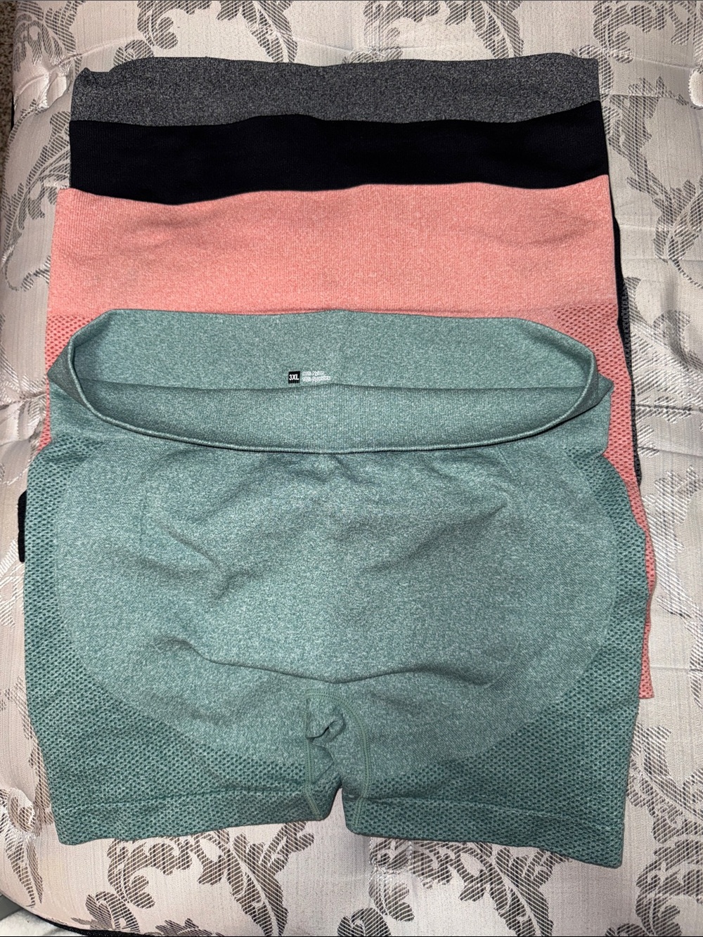 Spandex Athletic Shorts- Black, Gray, Mint, Coral (4 Pack)